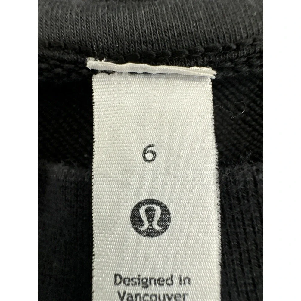 Lululemon Women's SZ 6 Oversized Crew Washed Black Spell‎ Out